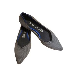 Rothy's The Point Grey Pattern Knit Pointed Toe Flats Shoes Women's sz 8